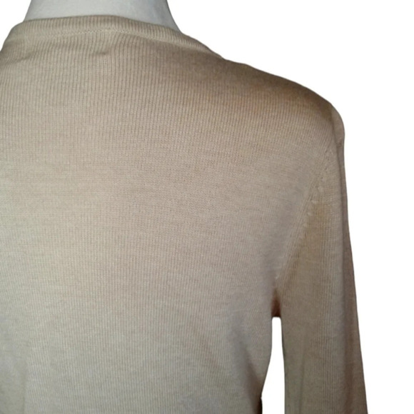 Soft Surroundings Cream Color Knit V Neck Cashmere Rabbit Hair Sweater Medium - Picture 5 of 6